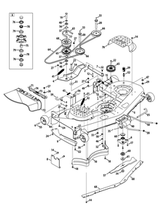 Mower Deck - 54-Inch Stamped Diagram and Parts List for 19A40014 (54Inch-100)(2011) Cub Cadet Lawn Tractor